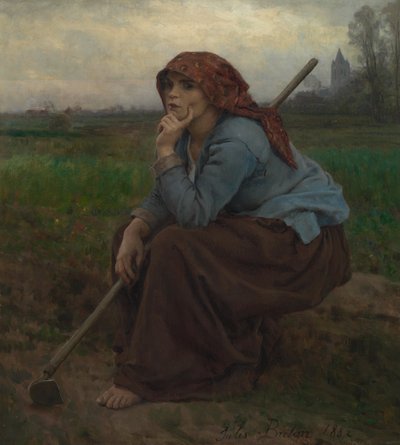 Young Peasant Girl with a Hoe by Jules Breton